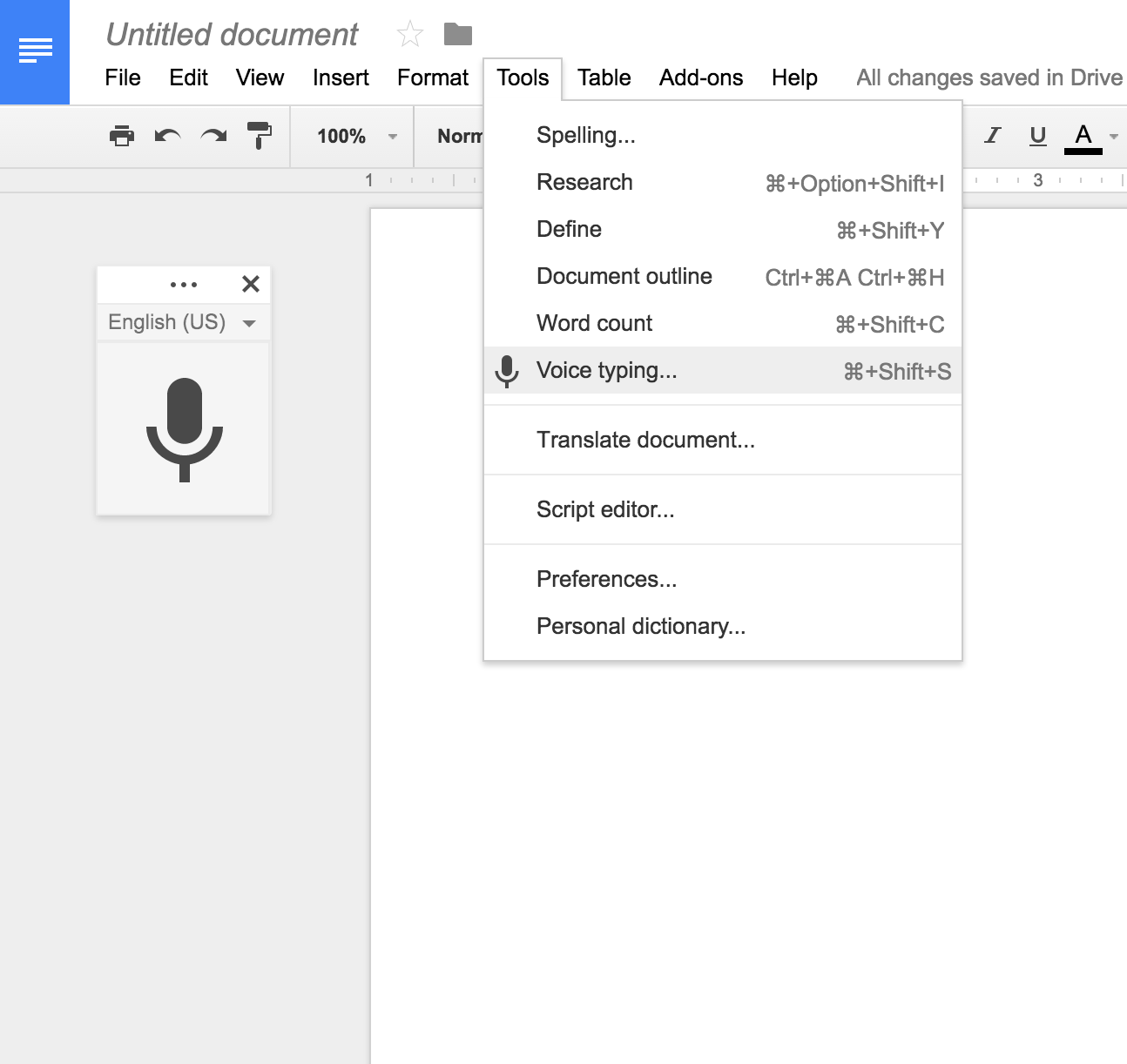 Transcribe .mp3 Audio with Google Voice Typing